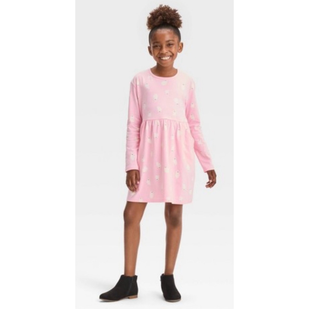 TWO XL (14) Cat and Jack girl dresses. Fall/ Halloween pink ghost and pumpkin - Picture 2 of 6